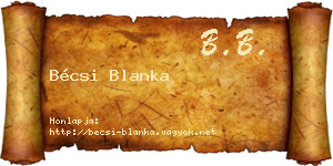 Bécsi Blanka névjegykártya